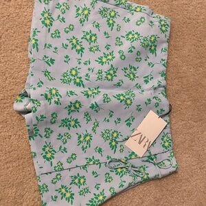 Zara Blue Floral Women Shorts